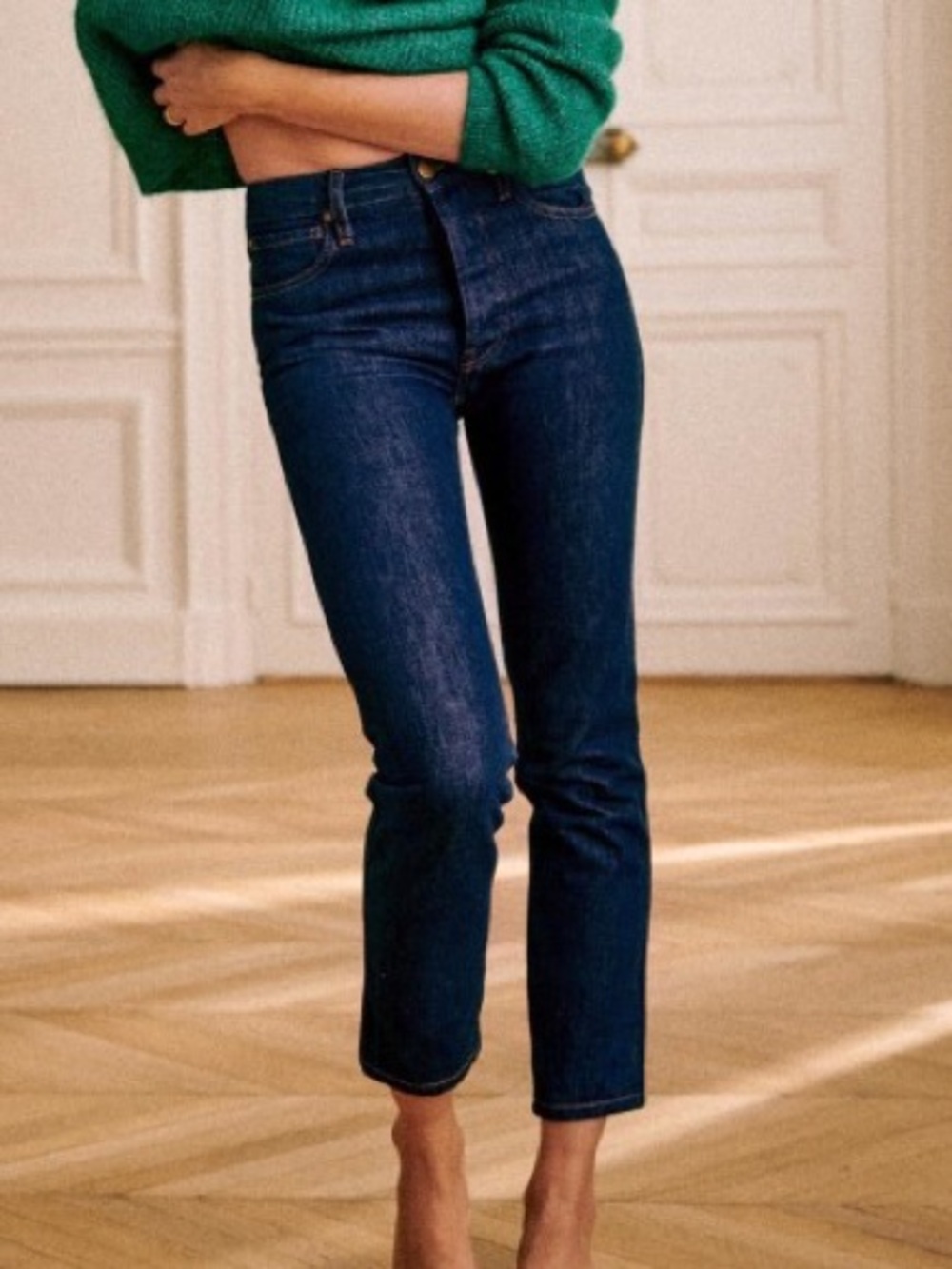 Sezane Denim Le Brut Sexy Straight Button Fly Jeans 26